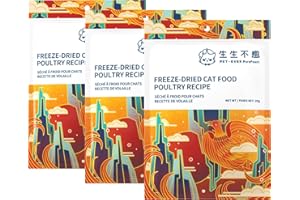 PET-EVER PUREFEAST Croquettes lyophilisées pour Chats, crues, croquettes Molles, Riches en protéines (Recette à Base de volaille - 60 g)