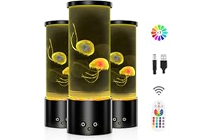AONESY Jellyfish Lamp Aquarium Night Light Jellyfish Lamps with 17 Colours & 4 Modes Remote Control Realistic Jellyfish Mood Light USB Desk Lamp for Home, Office [Energy Class G]