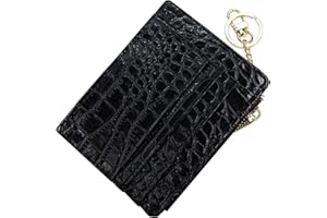 ehsbuy Porta Carte Credito Sottile Portatessere per Donna Ragazza Bimba, Portamonete con Cerniera Portachiavi, Portafoglio Donna Piccolo Pelle (AlligaModello)