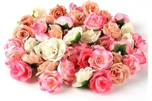 GEFIRE 80 Stück Künstliche Blumenköpfe Kunstblumen Blütenköpfe Rosen Köpfe Rosen Kunstblumen Gefälschte RosenKöpfe Kunstrose Künstliche Rosen Deko für Hochzeit DIY Party Deko (4 Farben)