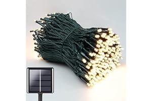 ‎NEXVIN Solar Weihnachtsbeleuchtung Außen 20M 200 LED, Lichterkette Aussen Solar Wetterfest, 8 Modi Solar Lichterkette Warmweiß, Lichterkette für Outdoor Garten Party Balkon Hof Hochzeit Weihnachten Deko