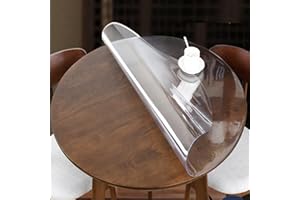 GENERIC Clear Round Table Cover Protector 2.5mm Thick Table Protector for Coffee Table Dining Room Table Diameter 36/42/48" Wipeable Table Cover Plastic Desk Pad(Clear,120CM)