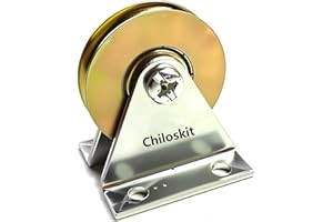 Chiloskit -Polea de cable, montaje en la pared, polea bloque de arranque, bloque de montaje plano de 1,5" de diámetro