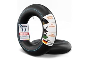 TENE® 2X Stück Premium 4.8/4.00-8 Schlauch für Schubkarre, Rasenmäher und mehr - aus robustem Butykautschuk doppelt gelegt für Lasten bis 170 kg inkl. Autoventil