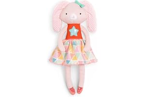 B. toys Designer Doll – Morbido e tenero Peluche – Abito Arancione e Pastello – Scintillante – 38,1 cm – Lavabile – Tippy Toes – Becky Bunny – 18 m +, Colore, Small, BX1793C30Z