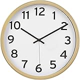 Amazon Basics 30.5 Numbered Wall Clock, Brass