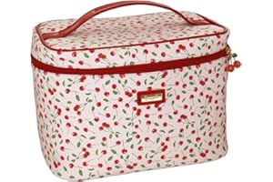 Camomilla Milano Beauty Case, Beauty Bag, Borsa Porta Trucchi, Collezione Cherry, Misura Large, Colore Rosa