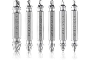 O OLAX Schraubenentferner Set, 6 Stück Schrauben Entferner, Hergestellt aus HSS 4341, Linksausdreher Set, für Abgelöste, Gebrochene, Beschädigte Schrauben in Metall, Holz, Auto