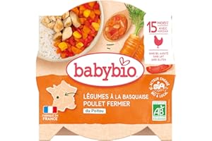 Babybio Assiette Légumes à la Basquaise/Poulet Fermier du Poitou 15+ Mois 260 g