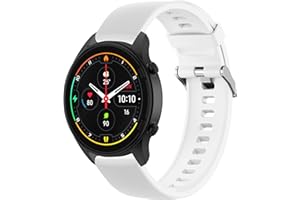 Amzpas Bracelet Compatible avec Xiaomi Mi Watch/Xiaomi Mi Watch Color Sport/Xiaomi Watch S1 / Xiaomi Watch S1 Active, Sport Silicone Souple Bracelet pour Xiaomi Mi Watch, Blanc