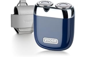 yoose Mini Afeitadora Eléctrica Hombre [IPX7, USB-C] Cuerpo de aleación y Cabezal de afeitado magnético, 7200RPM, Maquina de afeitar hombre, Afeitadora de viaje portátil (Azul)