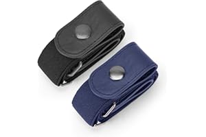 JASGOOD 2 Pack No Buckle Elastic Belt for Women Men, Buckle Free No Bulge No Hassle Invisible Stretch Belt for Jeans Pants Trousers