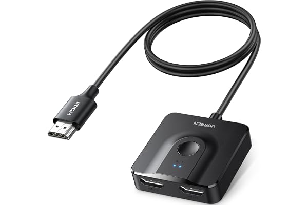 UGREEN HDMI 2.0 Switch 4K 60Hz 2 in 1 Out, 2 Input 1 Output with 1M HDMI Cable Support 4K 3D Compatible with Xbox PS4 PS5 Blu-Ray Player TV Stick Monitor