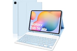YEEGNAR Samsung Galaxy Tab S6 Lite Tastatur mit Hülle, QWERTZ Deutsches Bluetooth Tastatur Hülle für Samsung Galaxy Tab S6 Lite 10,4 Zoll 2024(SM-P620/ P625) & 2022(SM-P613/ P619) & 2020(SM-P610/ P615)