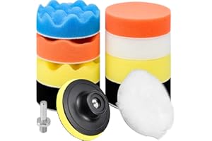 HAOSEA Polishing Pads Sponge 3Inch Drill Polishing Pads works with M10 Drills 11Pcs Polishing Pads for Drill for Auto Polisher,Sanding,Waxing