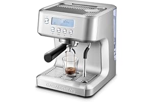 CASABREWS Machine à café Expresso avec Température réglable, 20Bars de Pression Machine Expresso avec Écran LCD, Cafetière Expresso Pour Café Moulu, Machine à Espresso et Cappuccino, Réservoir de 2.2L