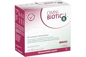 ‎OMNI BIOTIC OMNi BiOTiC 6 | Der tägliche Begleiter für ein gutes "Bauchgefühl" | Für jeden Tag und jedes Alter geeignet | 60 Portionen (120 g) | 6 Bakterienstämme | Pulver | Mit Inulin | Vegan | Glutenfrei