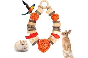 Abizoo Kaninchen Spielzeug Holz,Hamster Kauspielzeug Zahnpflege Leckerlis Kleintiere Chinchilla Meerschweinchen Hasen Hamster wellensittich Rennmäuse zubehör Kaubälle Apfelholz