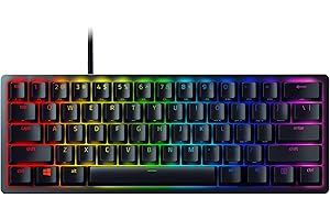 Razer Huntsman Mini (Interruttore Rosso) - Tastiera da Gioco Compatta al 60% (Interruttori Ottico- Lineari, Copri Tasti Doubleshot PBT, Cavo USB-C Staccabile) Layout IT | Nero