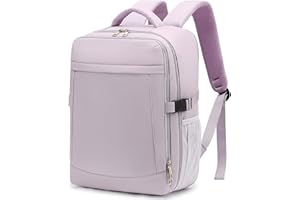Yankony Mochila Viaje Cabina Avion 40x30x20 para Ryanair 24L Equipaje de Mano 40x20x30 para Vueling con Bolsillo Antirrobo Travel Backpack Hombre Mujer, Morado
