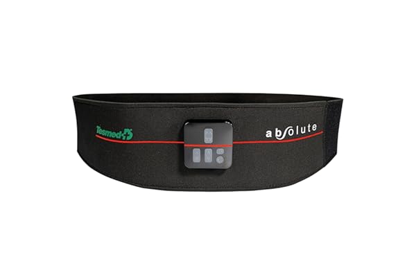 TESMED Absolute Ceinture Abdominale, entraînement Abdominal EMS, electrostimulateur Musculaire Bado centraux et latéraux, Unisexe, Rechargeable, Made in Italy
