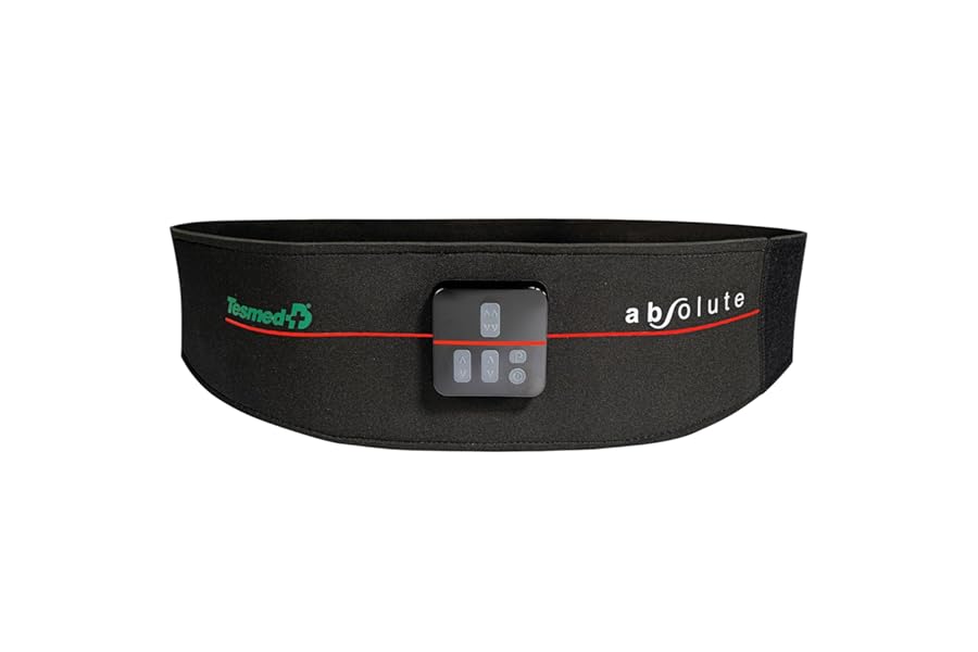 TESMED Absolute: Cintura Addominale EMS, Elettrostimolatore per Addominali Centrali e Laterali – Ricaricabile, 99 Intensità – Allenamento e Tonificazione Muscolare – Made in Italy