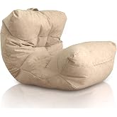 Aiire XXL Design Living Room Bean Bag Chair with Filling Included for Adults or Teenagers in Premium Leatherette – Modern Bea