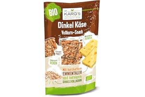 ‎DR. KARG Dr. Karg’s BIO Vollkorn-Snack Dinkel Käse - knusprig, vegetarisch, Snack mit Dinkel & Käse sowie nativem Olivenöl extra, Dinkelmehl & ohne Zusatzstoffe, 10x110g