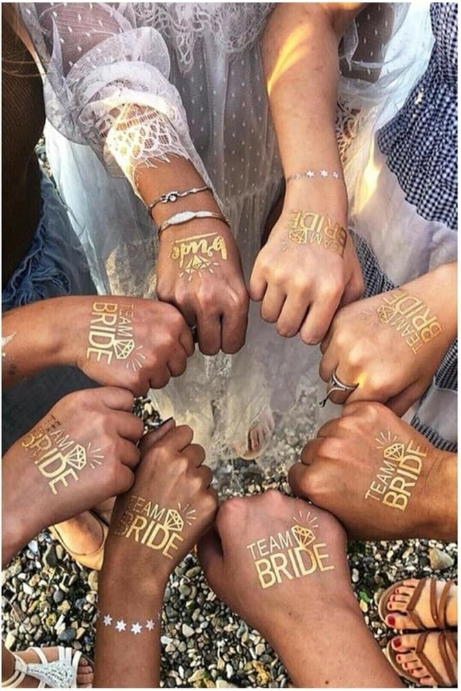 E Elmas Team Bride Geçici Dövme, Bekarlığa Veda Bride To Be Dövmesi 10 Adet (9+1)