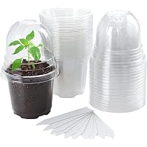 Godets Plastique Réutilisables 12 Godets De Repiquage Transparents 9cm - Pots De Semis Avec Couvercles Et Drainage Godet Semis