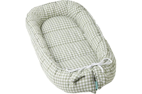molis&co. Nid bébé 90 x 50 cm. Réducteur de Berceau ou nid de co-Sleeping pour bébés. Coton. Lit portatif ou de Voyage pour Nouveau-né Oeko-TEX 100. Mint Tea.