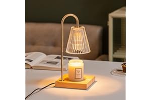 GKXLH Candle Warmer Lamp - Dimmable Candle Lamp Warmer with Timer Electric Candle Warmer Light for Jar Candles, Scented Wax Melt Warmer with 2 Bulbs for Home Decor Gifts for Women Men (Clear)