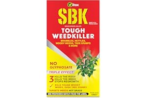 VITAX LTD Vitax SBK Tough Weedkiller, Kills Down To The Roots, Suitable For Brambles, Nettles, Dock, Woody Weeds, Hardwood & Tree Stumps, Targets Weeds Not Grass, Concentrate - 500Ml, Coverage 166M2