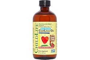 ‎CHILDLIFE ChildLife Essentials, Cod Liver Oil (Lebertran), 237ml, 1175mg Fischöle je Dosis, Geschmacksneutral, Glutenfrei, Sojafrei, GMO frei