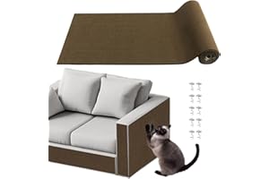 pawstrip Cat Scratch Furniture Protector for Couch, Sofa, Wall & Door Guard, Trimmable Self-Adhesive Scratch Pad, DIY Climbing Mat, Deterrent, Scratching Post Replacement (Brown, 40x200cm)