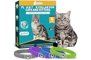 YOTANGO Dog & Cat Collar Repellent 4-Pack-Built-in Pant-Based Formula Strong Repellency Slow Release, Pleasant Aroma, Waterproof - Grey, Blue, Purple, Green