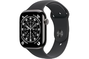 Apple Watch Series 11 GPS + Cellular, Cassa 46 mm in titanio ardesia con Cinturino Sport nero - M/L