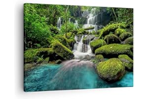 ARTTOR Lienzos decorativos parque cascada agua Cuadro Sobre Lienzo Moderno 70x50cm Cuadros Decoracion Salon Dormitorio Cocina Cuadros Pared Imágenes Wall Art Prints Decor Canvas AA70x50-3754