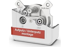 DUR-line Antennendose 3-Loch für Unterputz & Aufputz | Unicable Sat Dose Klasse A 4K/8K Ready | TV Enddose für Satellit & Radio (Stichleitungsdose, digital & analog tauglich)