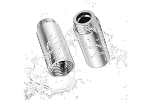 RobLuX Duschkopf Verlängerungsarm, 2 Stück Edelstahl-Duschverlängerungsrohr Badezimmer-Duschkopf-Verlängerungsarm zum Befestigen und Verlängern des Duschkopfs (6 x 2,5 cm/2,36 x 1 in)