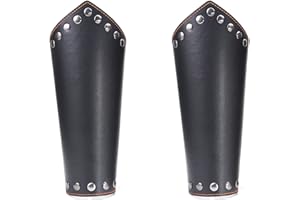Protège-Bras en Similicuir 2 pièces, Bracelet Viking Gauntlet, brassards de tir à l'arc médiéval, Bracelet de Manchette en Cuir de Vache Vintage