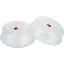 Lot De 2 Couvercles Micro-ondes Pliables - Anti-éclaboussures, Avec Crochet - Lavables