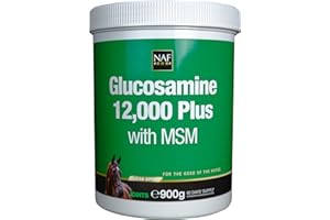 NAF Glucosamine 12,000 Plus with MSM – 900g Joint Support Supplement for Horses – High-Strength Glucosamine Sulphate & MSM – Supports Mobility, Flexibility & Connective Tissue Health