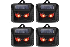 GREENHOUSE WAREHOUSE 4 Packs Animal Repellent - Solar Predator Control Lights - Fox Deterrents for Gardens - Deer Repellent Devices - Raccoon Repellent - Cat Repellent - Fox Repellent - Motion Sensor Eye Guard