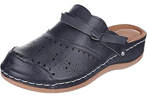 GENERIC Sabot Donna Pelle Estivi Sandalo Chiuse Davanti Sportive Sandali Ortopediche Comode Nuovi Mules Piscina Eleganti Sughero Pantofole Mare Slippers Trekking Ciabatte Da Spiaggia Slip on Scarpe Con Zeppa