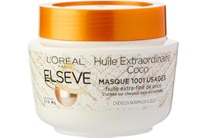 L'OREAL PARIS L'Oréal Paris Elseve Huile Extraordinaire Coco Masque à l'Huile Extra-Fine de Coco Nutrition Haute Légèreté pour Cheveux Normaux à Secs 1 Unité - 310 ml