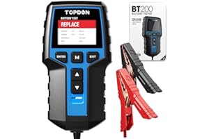 TOPDON Car Battery Tester BT200-A, 12V/24V Battery Tester 100-2000CCA, with Battery Cranking Charging Tests, for Cars Motorcycles Boats SUVs Trucks, for Both Professionals and DIYers