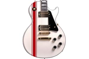 DESIGNDIVIL Autocollants personnalisés à rayures pour guitares, basses et instruments de musique. 8 couleurs au choix (rouge)
