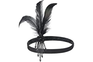 ‎BABEYOND BABEYOND 1920s Headband Women's Gatsby Costume Accessories 20s Flapper Feather Headband
