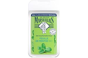 Le Petit Marseillais - Gel Douche Extra Doux Feuille de Menthe Bio (flacon de 250 ml) – 92 % d'ingrédients d'origine naturelle – pH neutre pour la peau et sans colorant